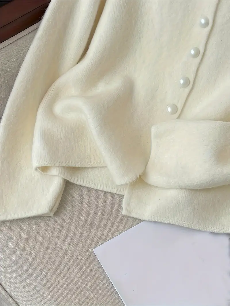 Kadın Fırfırlı İncili Yumuşak Dokulu Triko Hırka UGD250725
