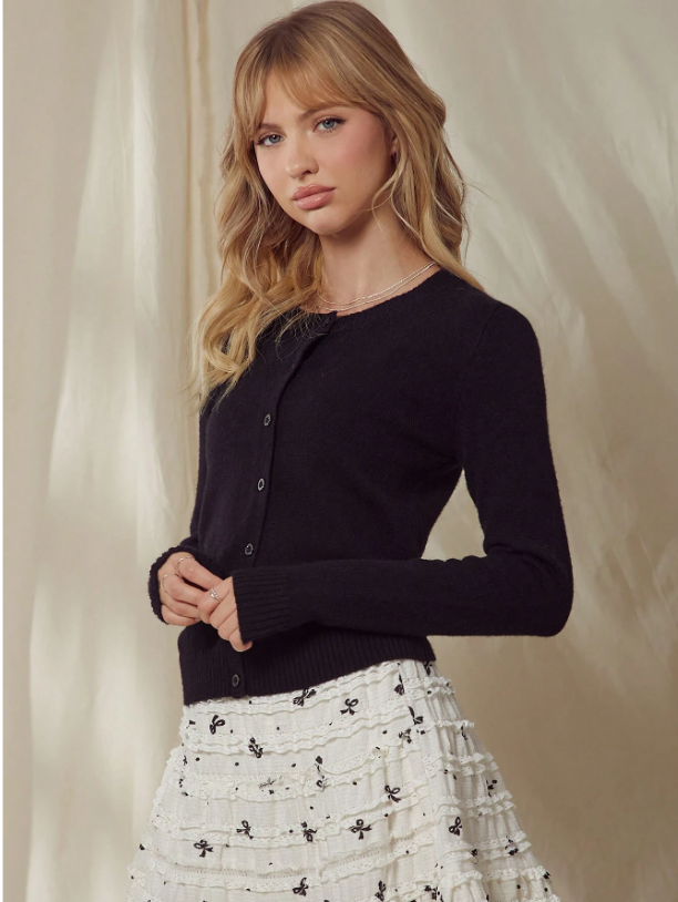 Kadın Basic Düğmeli Triko Hırka UGD250702