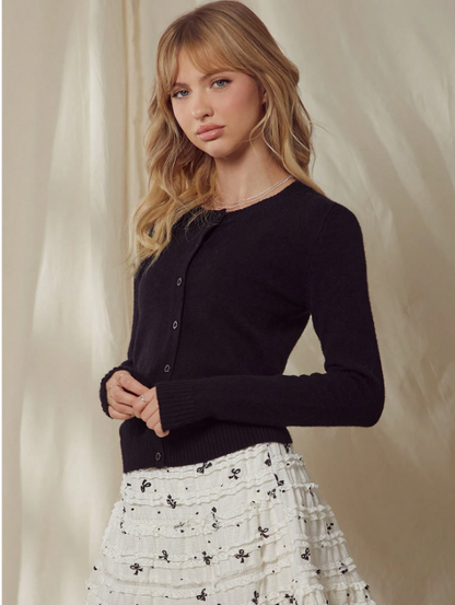 Kadın Basic Düğmeli Triko Hırka UGD250702