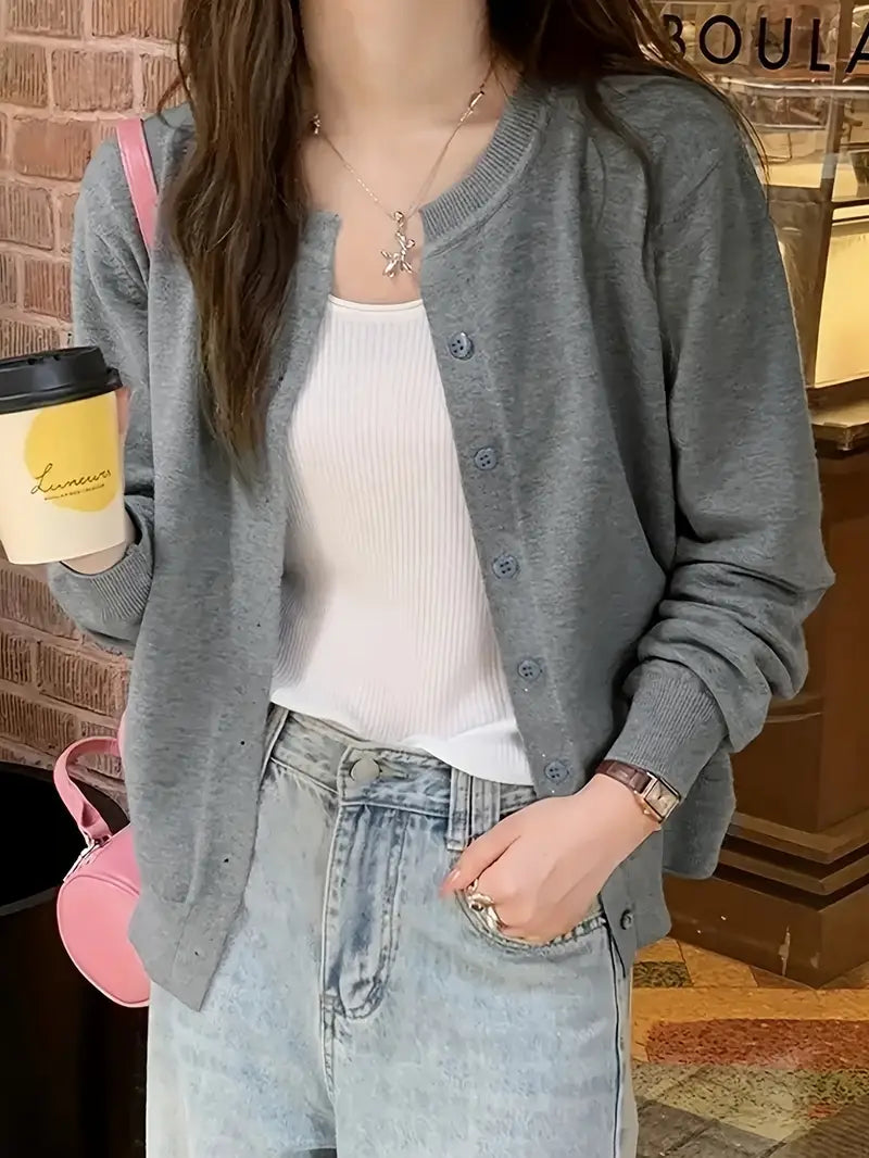 Kadın Basic Düğmeli Triko Hırka UGD250702